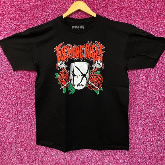 Ice Nine Kills Mask & Roses Grim Silence Mask T-Shirt XL - Picture 1 of 4
